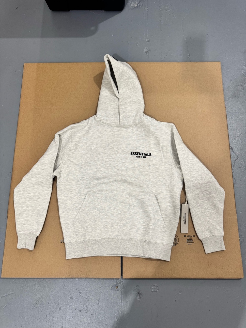 Essentials Men's Light Gray Hoodie Sweatshirt